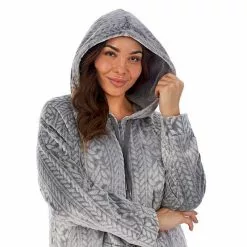 Plus Size Koolaburra By UGG Plush Hooded Zip Robe With Kangaroo Pocket Castlerock Grey -Koolaburra by UGG shop unnamed file 1107