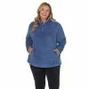 Plus Size Koolaburra By UGG Sherpa Pullover With Faux Suede Trim Blue