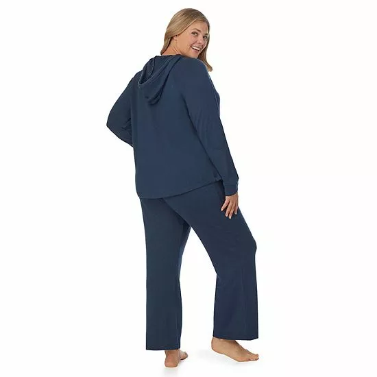 Plus Size Koolaburra By UGG Sweater Knit Pajama Top & Wide Leg Pajama Pants Set Olive 2 Plus Size Koolaburra By UGG Sweater Knit Pajama Top & Wide Leg Pajama Pants Set Olive - Image 2