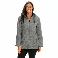 Women's Koolaburra By UGG Hooded Fleece Coat Salt Pepper -Koolaburra by UGG shop unnamed file 438