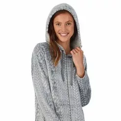 Women's Koolaburra By UGG Plush Hooded Zip Robe With Kangaroo Pocket Old Rose -Koolaburra by UGG shop unnamed file 483