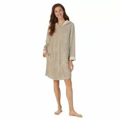 Women's Koolaburra By UGG Plush Hooded Zip Robe Cafe Creme -Koolaburra by UGG shop unnamed file 506