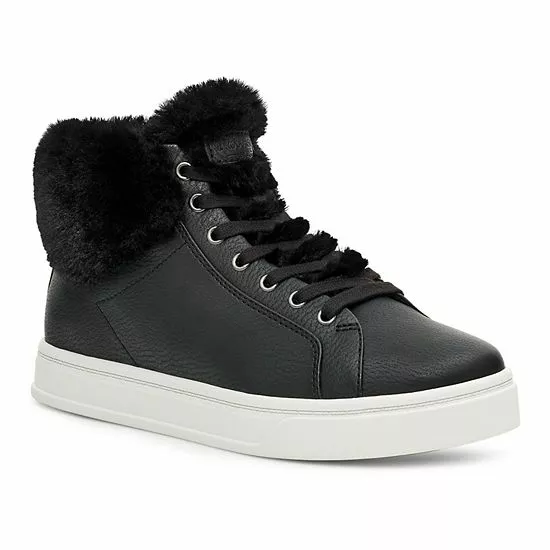Koolaburra By UGG Sundell Fuzz Women's High-Top Sneakers Black 7 Koolaburra By UGG Sundell Fuzz Women's High-Top Sneakers Black - Image 7