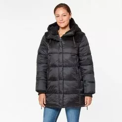 Women's Koolaburra By UGG Hooded Mixed-Media Puffer Jacket Birch -Koolaburra by UGG shop unnamed file 674